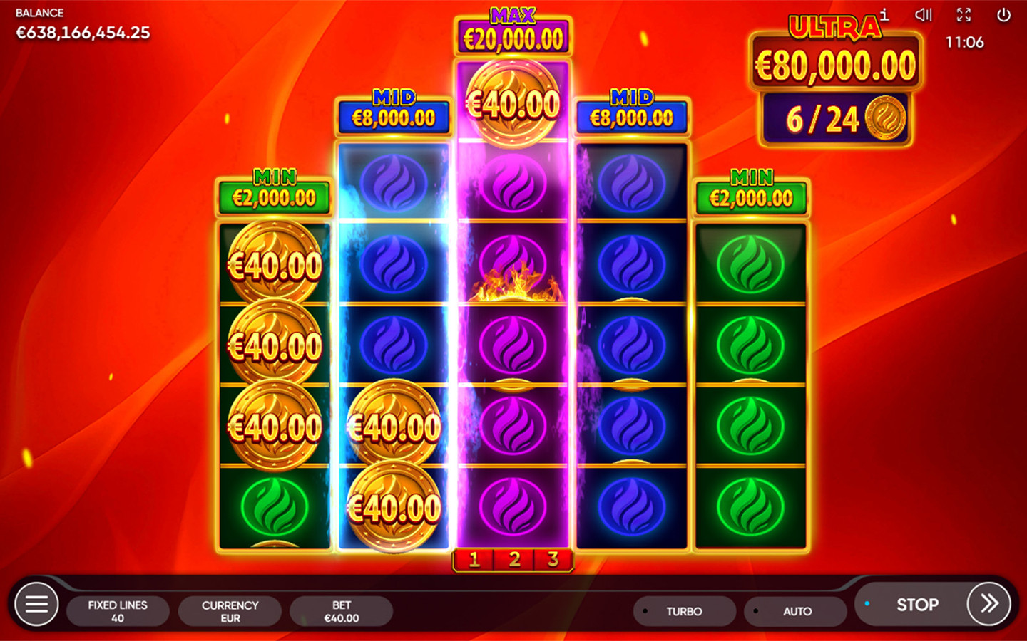 Burning Coins 40 by Endorphina | Play Demo Game