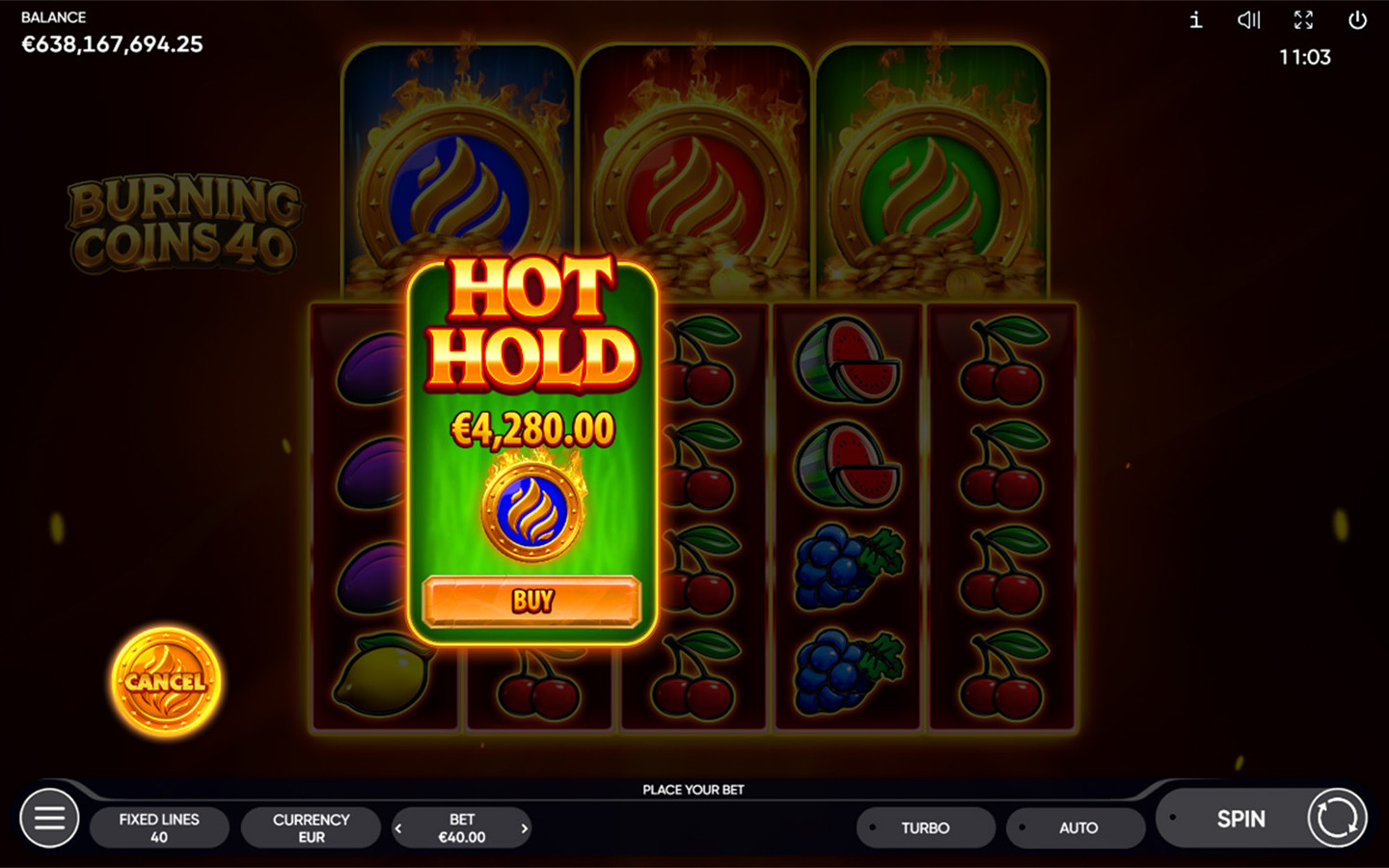 Burning Coins 40 by Endorphina | Play Demo Game